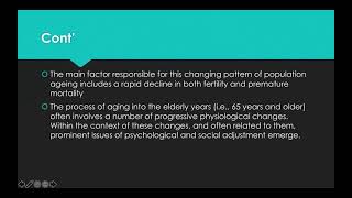 Psychosocial Changes Related to Aging