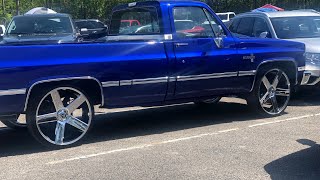 Candy Blue Silverado on 28' Dub Ballers