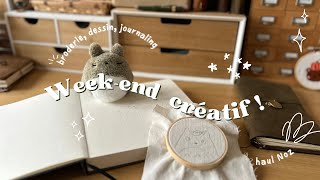 🐻 Week-end créatif #1 📔🧵 : broderie, coloriage, dessin, journaling, haul Noz & papotage