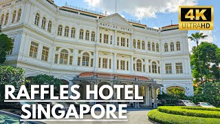 Raffles Hotel & JW Marriott South Beach Walking Tour~ Singapore Walking Tours [4K]