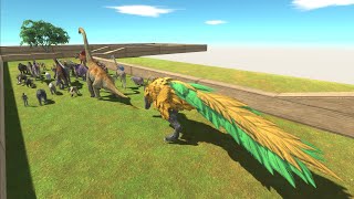 Trying to escape from QUETZACOATLOSAURUS-REX - Animal Revolt Battle Simulator