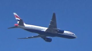 A 24 year old British Airways Boeing 777-236(ER) [G-VIIY] flying past after taking off from Heathrow