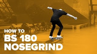 Как сделать бэксайд 180 ноузграйнд на скейте (How to BS 180 Nosegrind a skateboard)