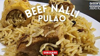 Beef Nalli Pulao recipe by Qaseem's Kitchen in Urdu / Hindi | English subtitles