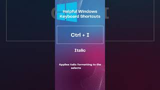 Windows Keyboard Shortcuts  Ctrl + i