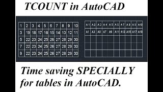 Tcount in AutoCAD, Explanation of Tricky & time saving command for tables, #Tcount #autocad