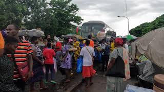 Taking a long distance bus in Togo, West Africa