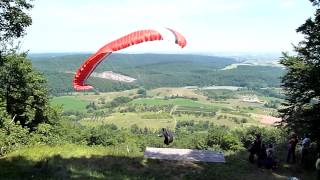 Gleitschirm Fehlstart an der Startrampe Donnersberg