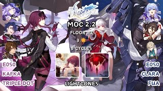 Honkai Star Rail | 2.2 | MoC 12 : Floor 12 - 8 Cycles | E0S0 Kafka and E0S0 Clara | 3 Stars