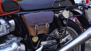 Royal Enfield Interceptor 650 and the Wingman side panel bags. Additional touring capacity!