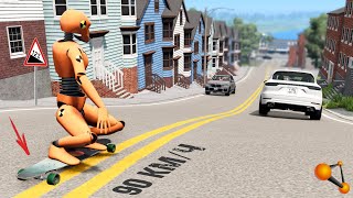 ДОСКА СМЕРТИ! СКЕЙТБОРД НА КРУТОМ СПУСКЕ | BeamNG.drive