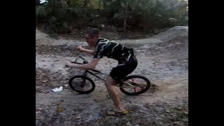 Flip Flop Fail BMX on a MTB jump course