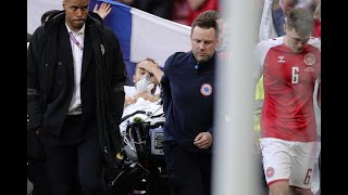 Christian Eriksen Collapsed in Denmark vs Finland halted - Eriksen receives medical attention.