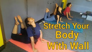 Wall yoga stretch || Yoga For Flexibility || Wall Yoga Sequence