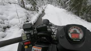 Snowy ATV ride.