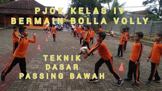 PELAJARAN PJOK KELAS IVA BELAJAR TEKNIK DASAR BOLA VOLLY PASSING BAWAH #merdekabelajar  #vollyball