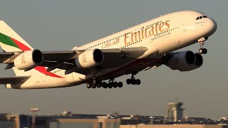 Взлет самолета Airbus A380 Emirates из аэропорта Домодедово, 01.10.24.