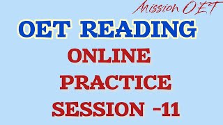 OET Reading | Online Practice session | #oet #oetreading #oet02