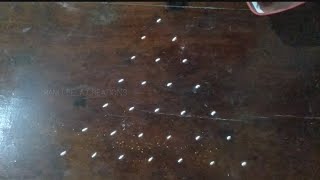 7*1 dots rangoli designs for beginners|| New Daily Kolam|| easy rangoli for daily