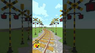 Railway level Railroad crossing trains Minecraft【 踏切 電車 アニメ】マイクラ ふみきり   157-01