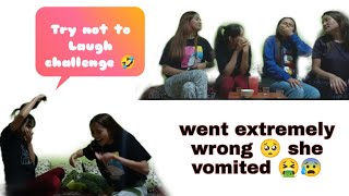 Try not to laugh challenge 🤣 went extremely wrong 🥺 she vomited 🤮😰|| Back to YT  💕🥺 #challenges