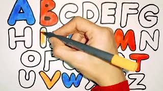 How To Write and Color 26 Alphabets|| Drawing And Coloring|| Awesome Drawing Clips|| Drawing ||