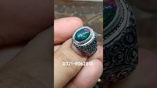 Natural Black Opal stone full fires handmade Partash artwork crafty ring #youtubeshorts #shorts