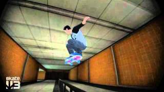 skate 3 art gallery, 360 flip k grind, the station rail