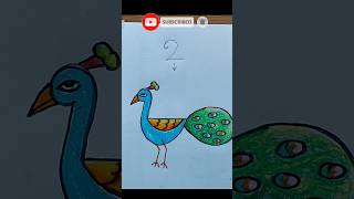 easy peacock drawing 🦚 how to draw easy peacock drawing #shorts #art #artistbikash