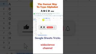 The Fastest Way To Type The Alphabet - Google Sheets Tricks #Shorts #googlesheetstutorial