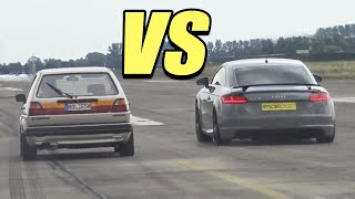 VW GOLF 2 **SLEEPER** vs AUDI TT RS - DRAG RACE!