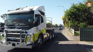 Australian roadtrains in the city