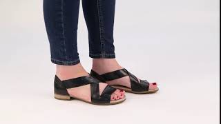 Gabor Sweetly Womens Black Leather Casual Sandals