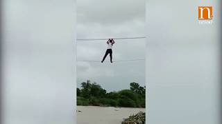 Rajasthan: Two electricians put lives in danger, use electric wires to cross river