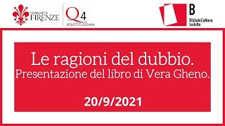 Le ragioni del dubbio - Presentazione del libro di Vera Gheno