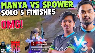 iQOOSouL Manya vs Spower😳 Solo 5 Finishes🔥 Soul Saumay Reflex🤯 Team SouL 🚀