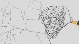 How to draw YUJI Using DISMANTLE Against SUKUNA - Jujutsu Kaisen