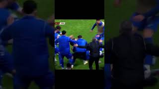 Greek player scores and then slide tackles his coach! #shorts #football #soccer