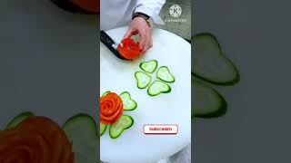 Tomato Rose flower Garnish|| Tomato carving|| #carving #shorts #viral