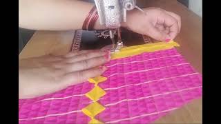 Wow so amazing kurti sleeve design #piping or triangle fabric s beautiful baju designs # sawing tips