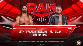 WWE 2K24 Seth Rollins Vs Dijak | RAW | Universe Mode