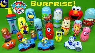 Lots of Surprise Toys Paw Patrol Twins Bubble Guppies Disney Cars 3 Yo Gabba Gabba Slime Bath Toys