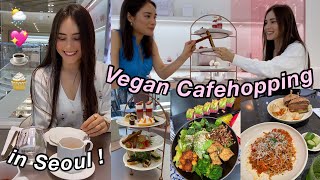 Life in Korea VLOG: vegan cafe hopping in Seoul — exploring the Apgujeong area 🌦💖☕️🧁