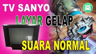 Tv tabung gambar gelap dan suara normal