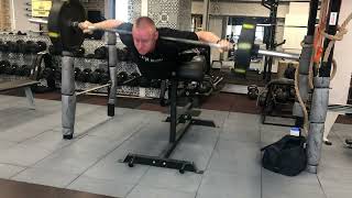 50kg Horizontal Back Extension (bar on the neck) x10