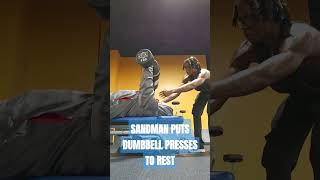 🌜 💪🏽 SANDMAN PUTS DUMBBELL PRESSES TO REST #god #jesus #catchwrestling ##veteran #motivation