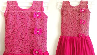 Party wear Baby frock with transparent #neckdesign | 5-7 years old girl #malayalam