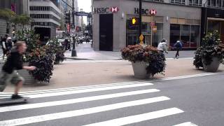 Longboarders (skateboarders)  in Manhattan, New York city