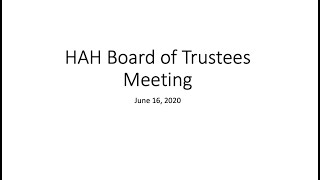 2020 June HAH Board Meeting