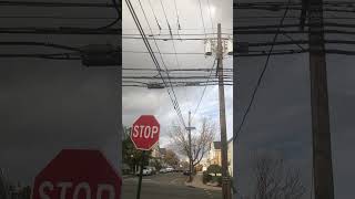 clouds over Kearny New Jersey and windy out Bergen avenue 10/29/24